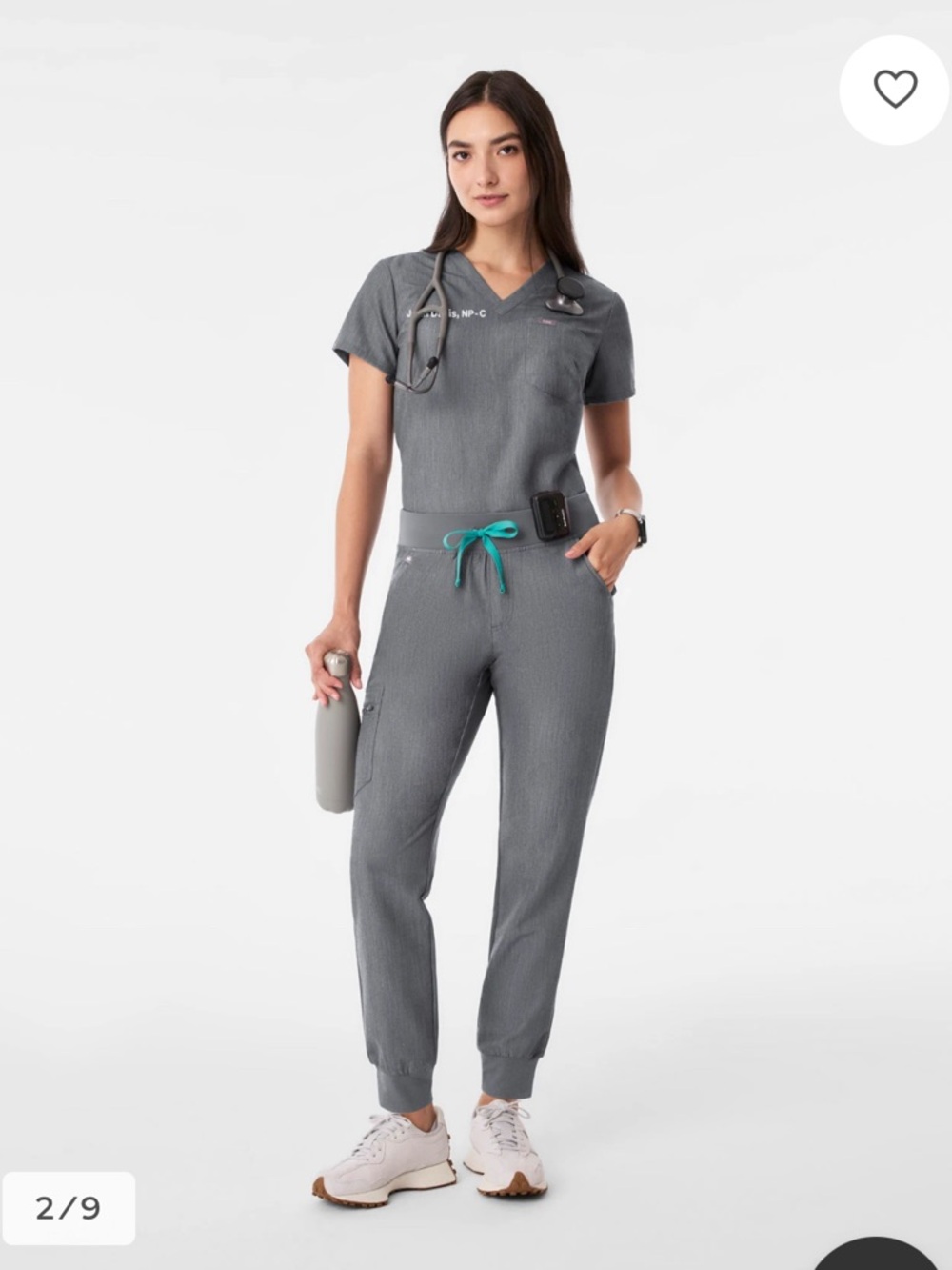 Figs Scrub Set in Graphite Sz M